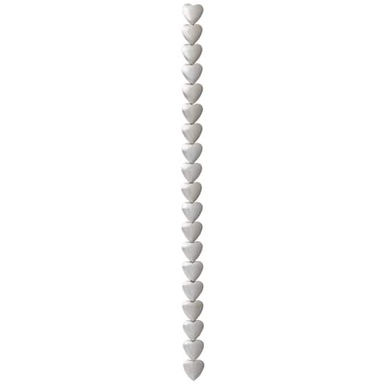 12 Pack: Silver Hematite Heart Beads, 10mm by Bead Landing™